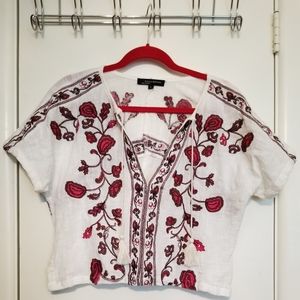 CROP FLORAL SHIRT.